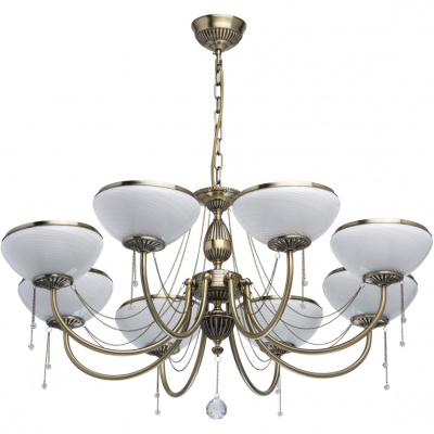 Duży żyrandol rustykalny, antyczny mosiądz i kryształ MW-LIGHT Classic 347019208