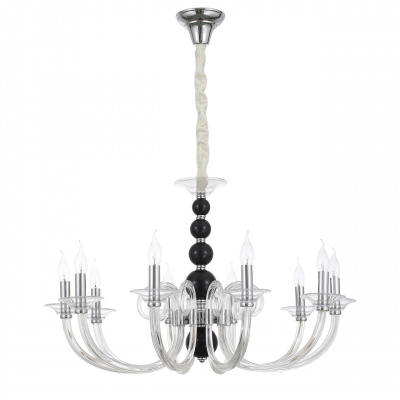 Duży żyrandol w stylu Art Deco na 10 żarówek, szklane ramiona MW-LIGHT Elegance 483014210