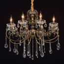 Duży żyrandol wiszący - antyczny mosiądz i kryształy MW-LIGHT Classic 8 żarówek  373013808