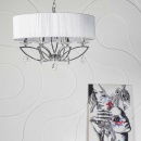 Duży żyrandol z abażurem, chromowany, kryształy Miraggio Maytoni Modern MOD602-06-N