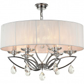 Duży żyrandol z abażurem, chromowany, kryształy Miraggio Maytoni Modern MOD602-06-N