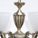 Duży żyrandol z białymi kloszami, postarzany mosiądz Felice MW-LIGHT Classic 114010308