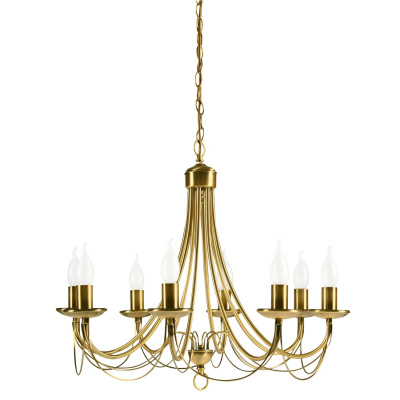 Duży żyrandol złoty na osiem żarówek świec Muza Candellux 38-69187