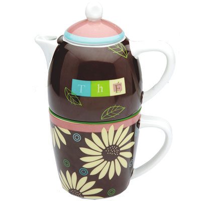 Dzbanek z filiżanką MSC Trend Tea kwiaty MS-40044