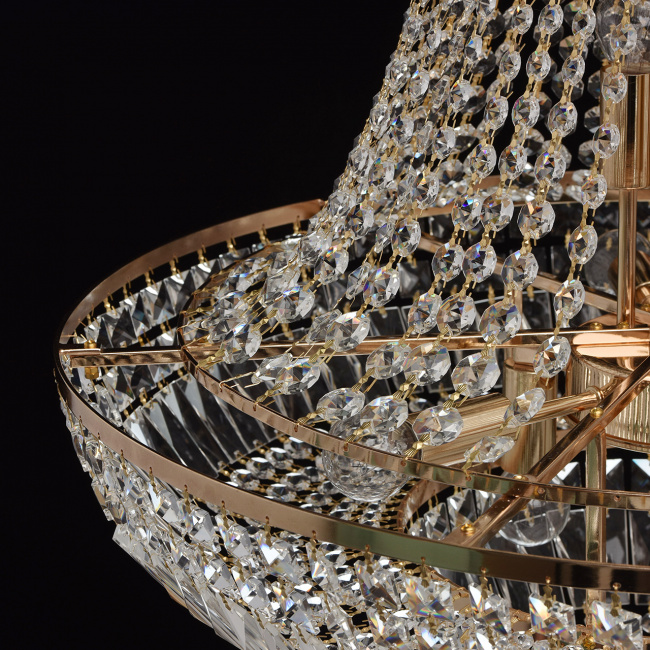 Ekskluzywny, kryształowy 9 punktowy żyrandol