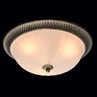 Elegancka lampa sufitowa - antyczny mosiądz, matowy klosz MW-LIGHT Classic 450015603