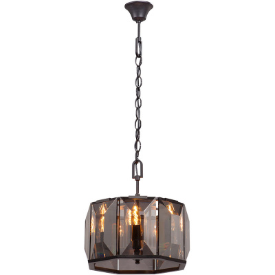 Elegancka lampa wisząca z dużymi, czarnymi kryształami Vitaluce VE5216-1/4