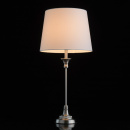 Elegancka lampka stołowa, satynowa, srebrna i biały klosz MW-LIGHT Elegance 415032801