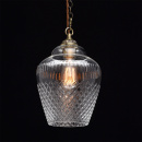 Elegancka, pojedyncza lampa wisząca z ozdobnym szklanym kloszem MW-LIGHT 481012001