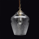 Elegancka, pojedyncza lampa wisząca z ozdobnym szklanym kloszem MW-LIGHT 481012001