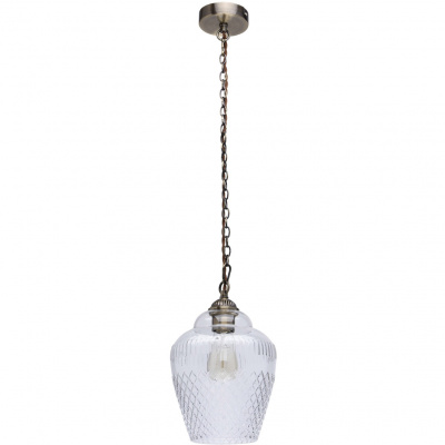 Elegancka, pojedyncza lampa wisząca z ozdobnym szklanym kloszem MW-LIGHT 481012001