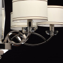 Elegancki 6-ramienny żyrandol, chrom z beżowymi kloszami z tkaniny Chiaro 386014806