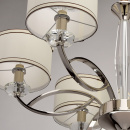 Elegancki 6-ramienny żyrandol, chrom z beżowymi kloszami z tkaniny Chiaro 386014806