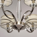 Elegancki 6-ramienny żyrandol, chrom z beżowymi kloszami z tkaniny Chiaro 386014806