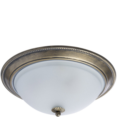 Elegancki plafon sufitowy - antyczny mosiądz, matowe szkło MW-LIGHT Neoclassic 450015503