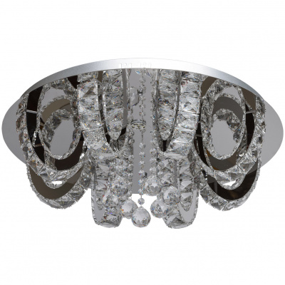 Eleganckie oświetlenie sufitowe LED z polerowanego chromu i kryształami 437012311