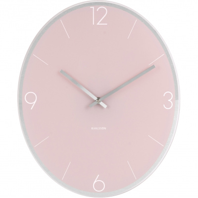 Eliptyczny zegar ścienny Elliptical Karlsson różowy KA5650PI