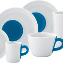 Filiżanka do cappuccino ze spodkiem Kahla Touch Five Senses niebieska 393623A24017