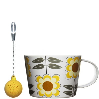 Filiżanka z silikonową zaparzaczką Sagaform Tea żółta SF-5016289