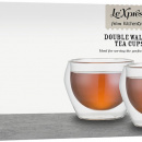 Filiżanki do herbaty z uchem podwójna ścianka 230 ml Kitchen Craft 2 sztuki KCLXDWTCUP2PC