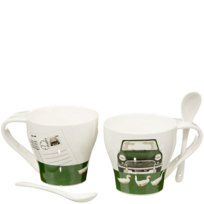 Filiżanki porcelanowe z łyżeczką Cilio Retro Mini CI-251586