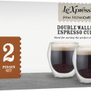 Filiżanki szklane do espresso z uchem 80 ml Kitchen Craft 2 sztuki KCLXDWESP2PC