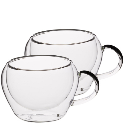 Filiżanki szklane do espresso z uchem 80 ml Kitchen Craft 2 sztuki KCLXDWESP2PC
