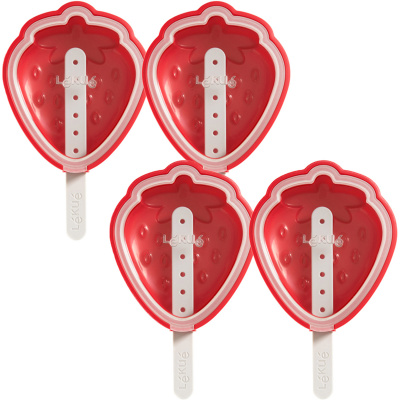 Foremki do lodów na patyku Truskawka XL Lekue - 4 sztuki 3400265S01U150