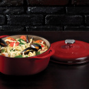 Gar żeliwny 5,6 Litra emaliowany z pokrywą Lodge czerwony EC6D43