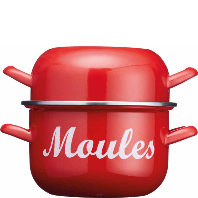 Garnek do gotowania małży Moules Kitchen Craft czerwony WFMUSSRED