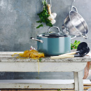 Garnek do makaronu, stalowy durszlak, łyżki do spaghetti Mayflower GreenPan CC001593-001