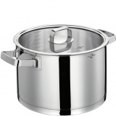 Garnek stalowy 6,5 Litra - 24 cm z pokrywą szklaną San Remo Kuchenprofi KU-2390052824