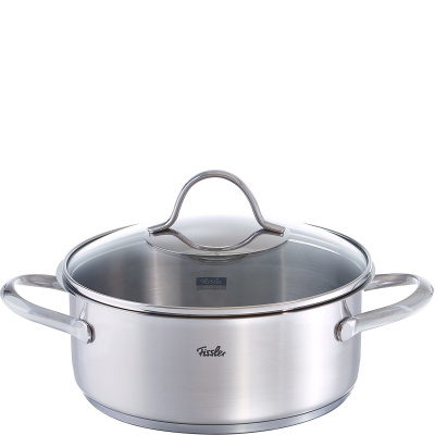 Garnek stalowy z dużymi uchwytami i szklaną pokrywą Fissler Paris 20 cm 002-124-20-000/0