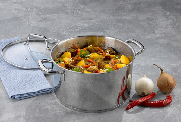 Garnek stalowy ze szklaną pokrywą 5,5 Litra Flavoria Kela