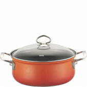 Garnek z pokrywką 4 Litry, 24 cm Riess Corall emaliowany R-0658-034