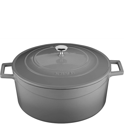 Garnek żeliwny emaliowany 24cm Lava Cooking szary LVYTC24K1GRY