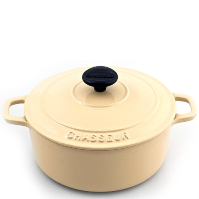 Garnek żeliwny emaliowany Chasseur Classic 2,3L 20cm waniliowy 3720-00