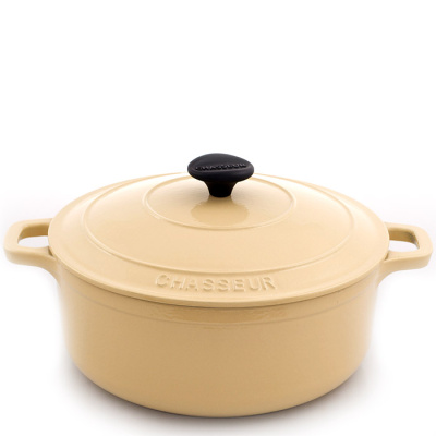 Garnek żeliwny emaliowany Chasseur Classic 3,8L 24cm waniliowy 3724-00