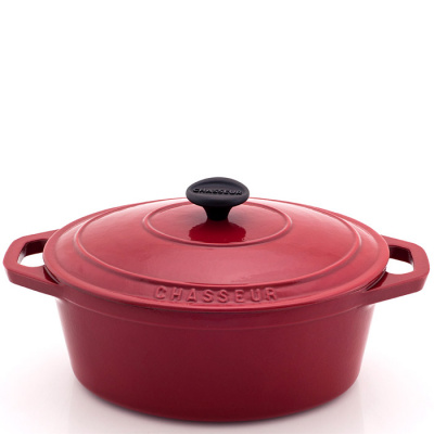 Garnek żeliwny emaliowany owalny Chasseur Classic 3,6L wiśniowy 3727-03