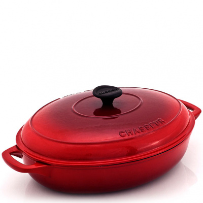 Garnek żeliwny emaliowany owalny płytki Chasseur 3,1L jarzębina 3931-08