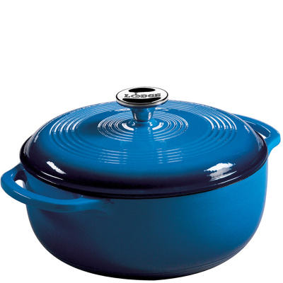 Garnek żeliwny emaliowany z pokrywką 4,2 Litra Lodge niebieski EC4D33