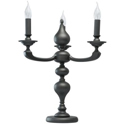 Grafitowa lampa stołowa w kształcie świecznika DelRey MW-LIGHT Neoclassic 700031403