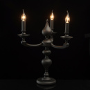 Grafitowa lampa stołowa w kształcie świecznika DelRey MW-LIGHT Neoclassic 700031403