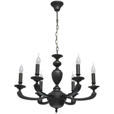 Grafitowy, sześcioramienny żyrandol DelRey MW-LIGHT Neoclassic 700011206