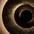 Industrialna lampa sufitowa srebrno-rdzawe okręgi RegenBogen 452013901