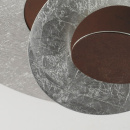 Industrialna lampa sufitowa srebrno-rdzawe okręgi RegenBogen 452013901