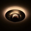 Industrialna lampa sufitowa srebrno-rdzawe okręgi RegenBogen 452013901