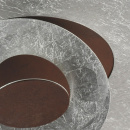 Industrialna lampa sufitowa srebrno-rdzawe okręgi RegenBogen 452013901