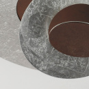 Industrialna lampa sufitowa srebrno-rdzawe okręgi RegenBogen 452013901