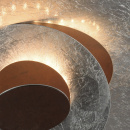 Industrialna lampa sufitowa srebrno-rdzawe okręgi RegenBogen 452013901